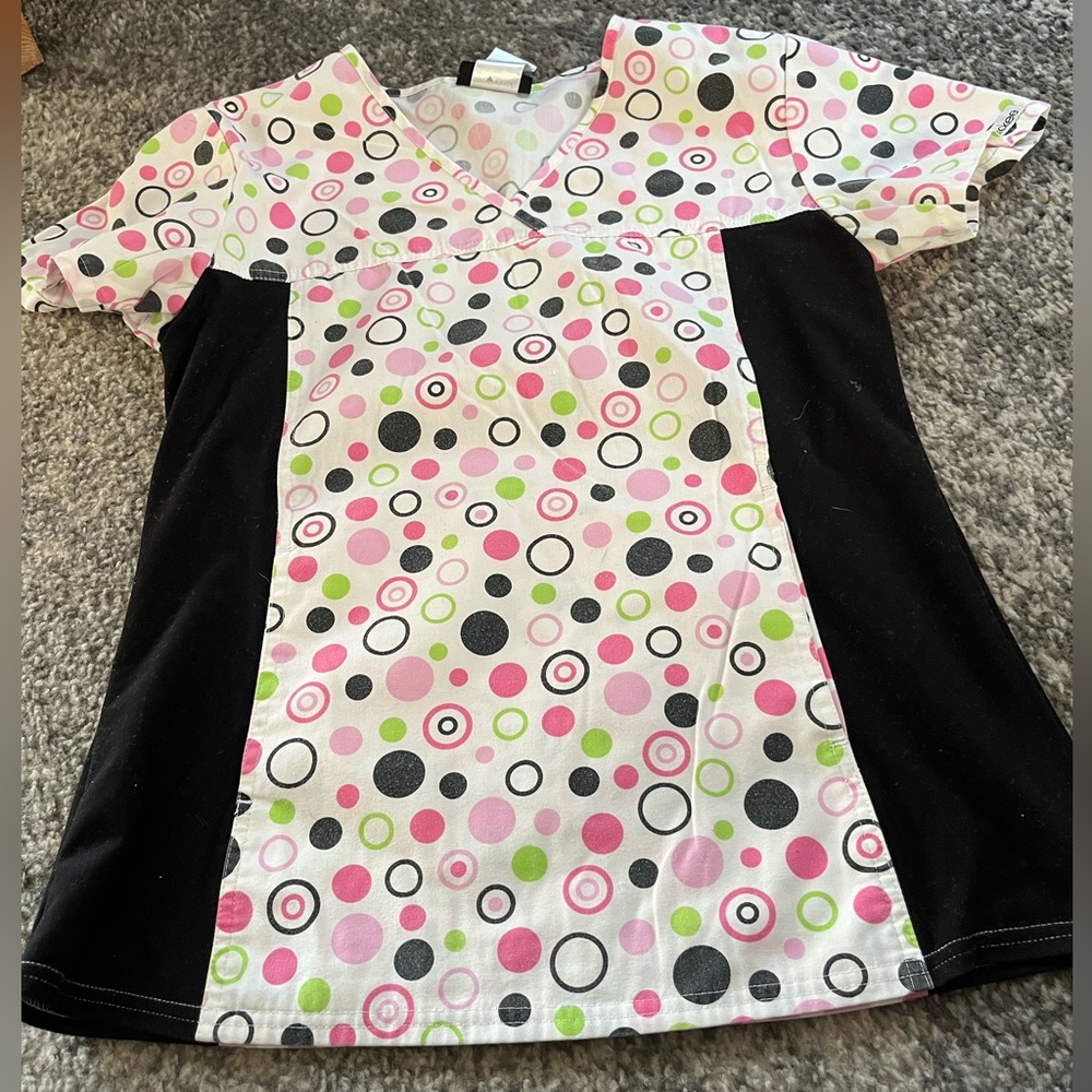 Polka dot scrub top